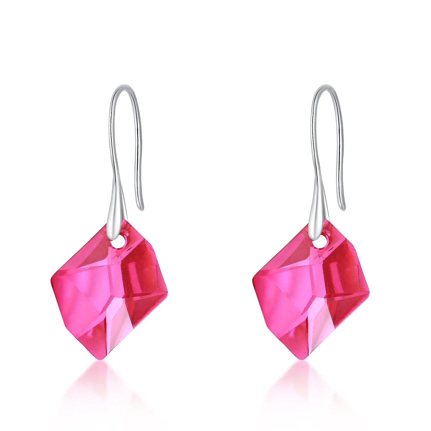 Серьги подвески с камнями в форме капли воды висячие серьги розовыми и синими