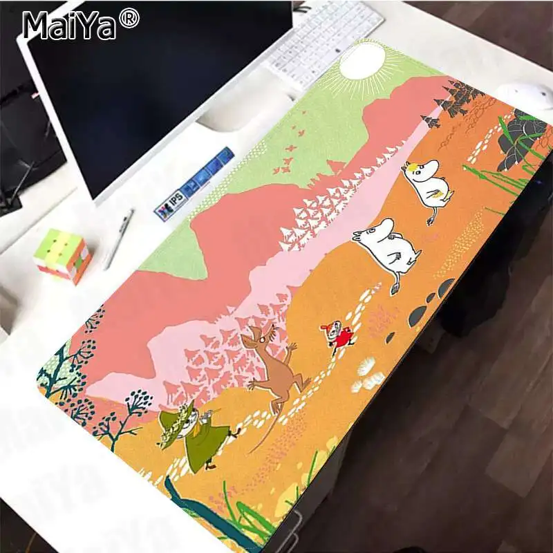 Maiya винтажный крутой милый Бегемот Moomin Pikku myy запирающийся край коврик для мыши большой коврик для мыши клавиатуры коврик