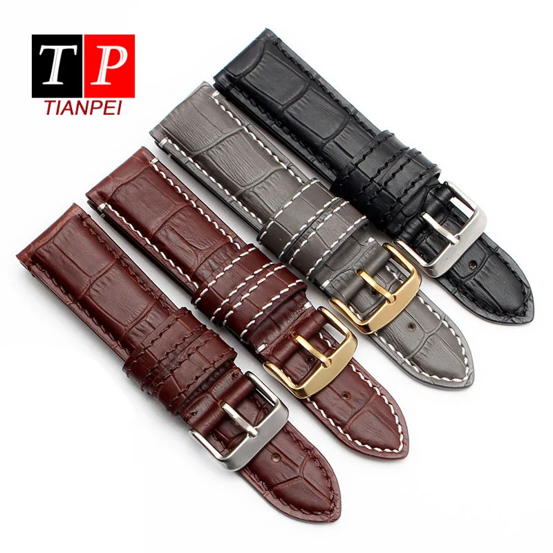 Ремешок для часов из натуральной кожи с бамбуковым узором LEE водонепроницаемый