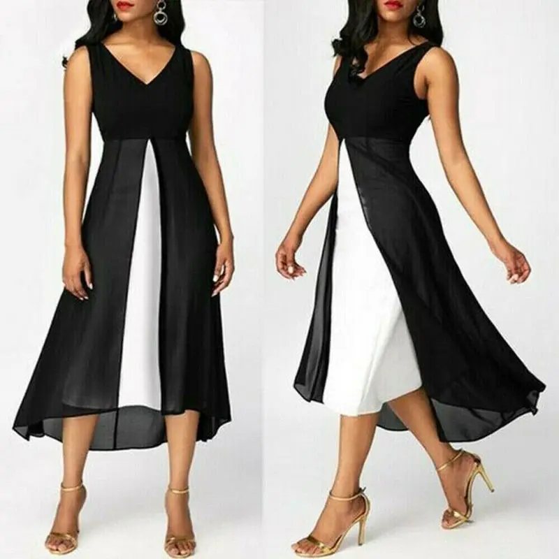 

Women Holiday Long Tops Casual Ladies Summer Beach Party Dress Plus Size S-5XL
