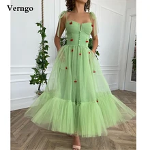 Verngo – robe de soirée en Tulle vert Jade, ligne A, avec bretelles en cerise, nœud noué, longueur cheville, tenue de bal de standing, 2021  (2)