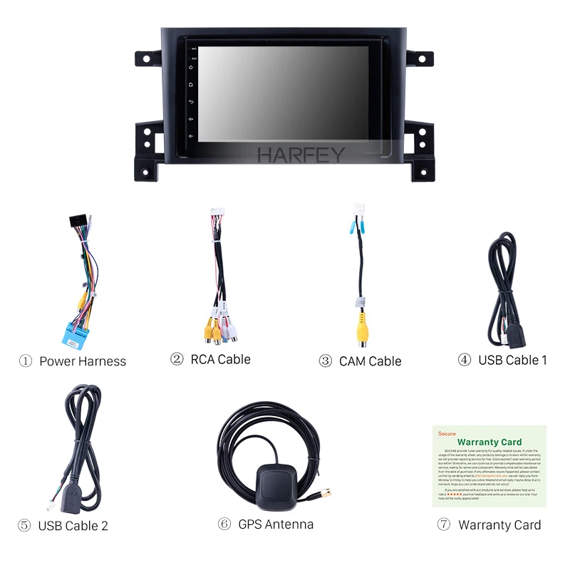 Harfey четырехъядерный Android 6 0 Автомобильный Радио Стерео 7 дюймов 2 din