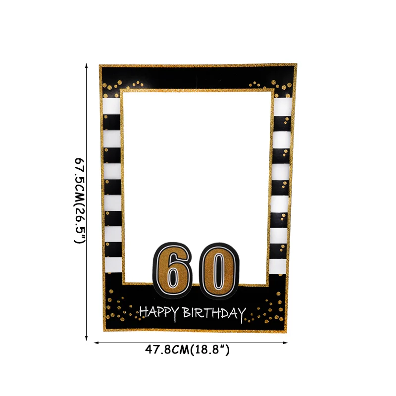 60 photo frame 30th 40th 50th латексный воздушный шар "Конфетти" С Днем Рождения украшения для взрослых 30 40 50 60 лет с днем рождения - Цвет: 60 photo frame