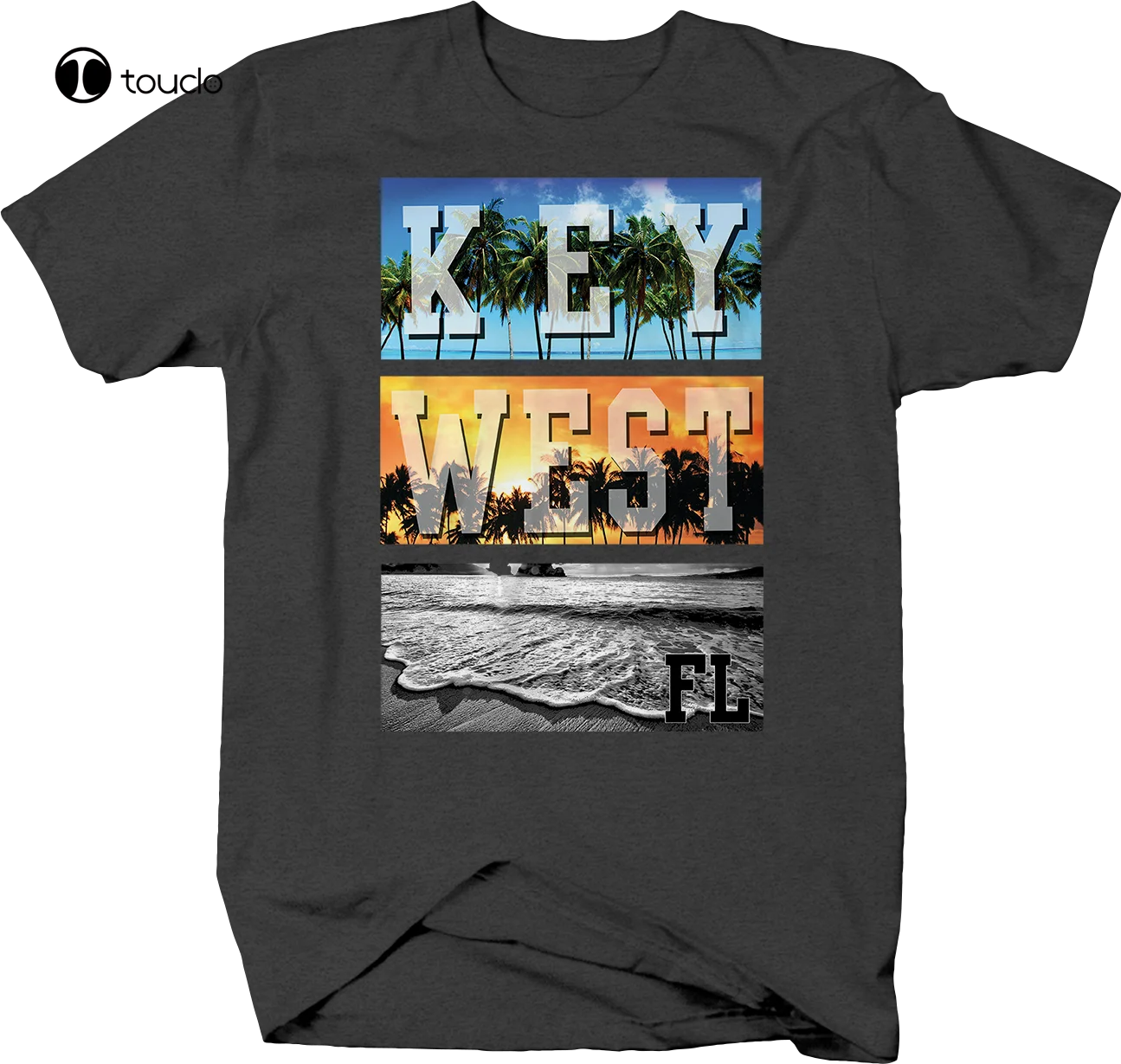 

Key West Florida Palm Trees Ocean Beach Water Relax Vacation T Shirt For Men Tee Shirt