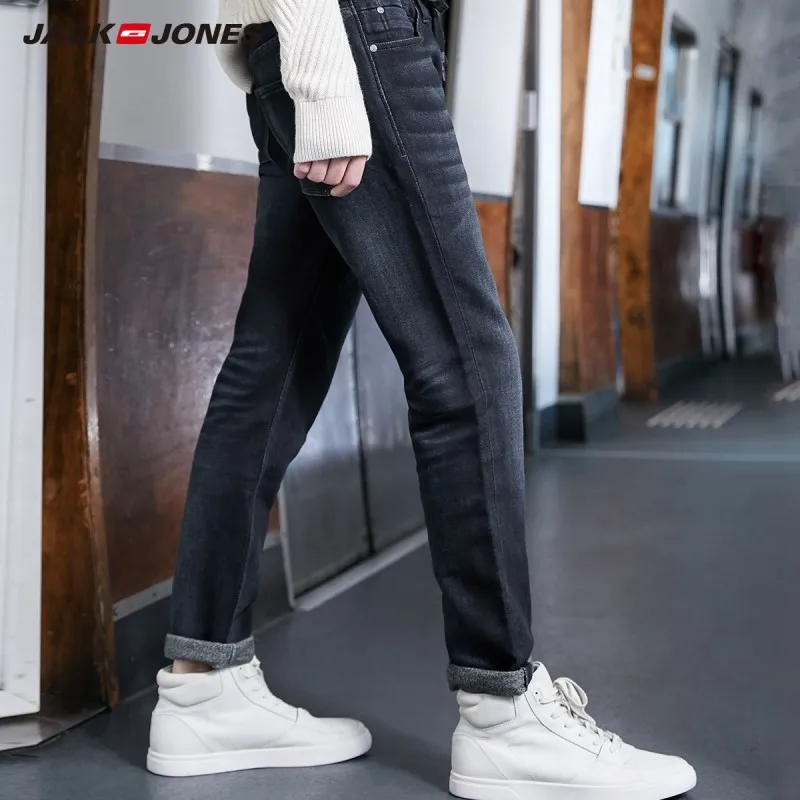 Джинсы JackJones мужские стрейчевые хлопок теплые брюки из денима уличная одежда