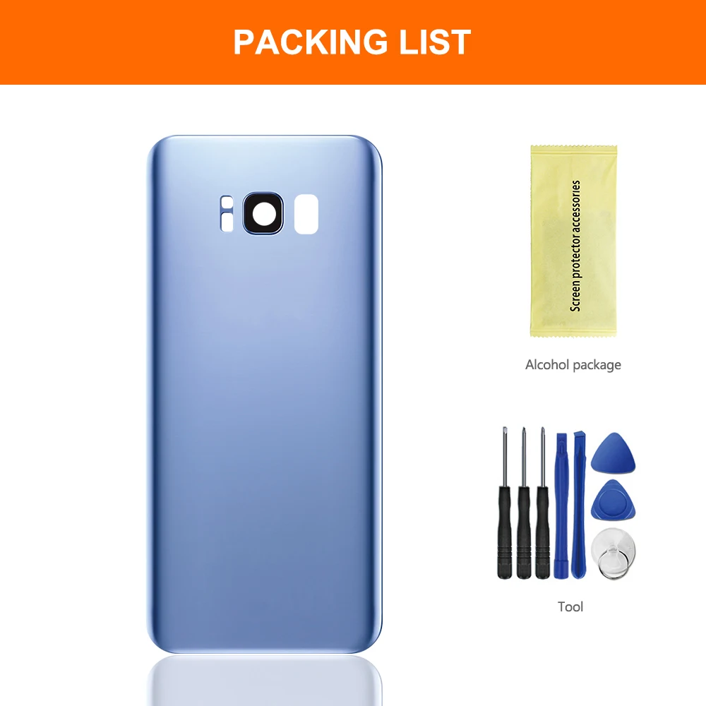 

S8 Back Cover For Samsung Galaxy S8 G950 Battery Cover Door Housing Replacement Repair Parts S8 G950 Case