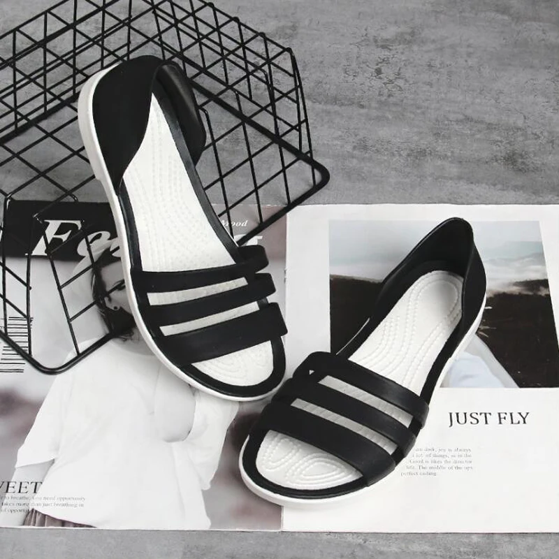 

2021 Summer Women's Shoes New Ladies All-Match Flat Slippers Lightweight Women Casual Rubber Platform Sandals