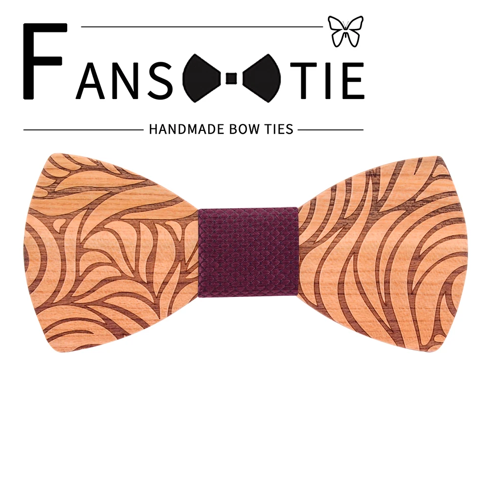 Модный цветочный Мужской деревянный галстук-бабочка искусственная кожа