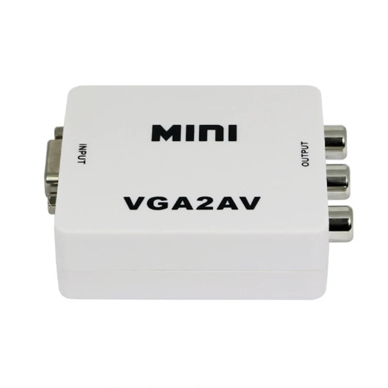 Преобразователь Mini VGA-AV AV2VGA с 3 5 мм аудио RCA в VGA видео преобразователь для ПК на ТВ