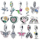 925 пробы серебро шарма сердца с медведем, драгоценные бусины, подходят к оригинальным 3 мм Браслеты DIY кулон Ювелирное Украшение для изготовления C1054