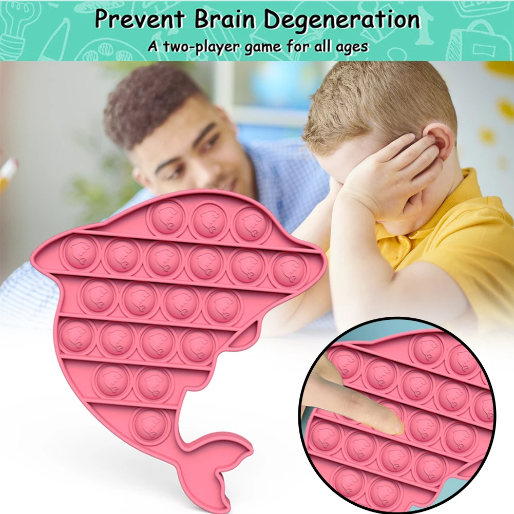 Juguete antiestr&eacute;s para ni&ntilde;os y adultos, juguete para aliviar el estr&eacute;s con forma de delfines-4