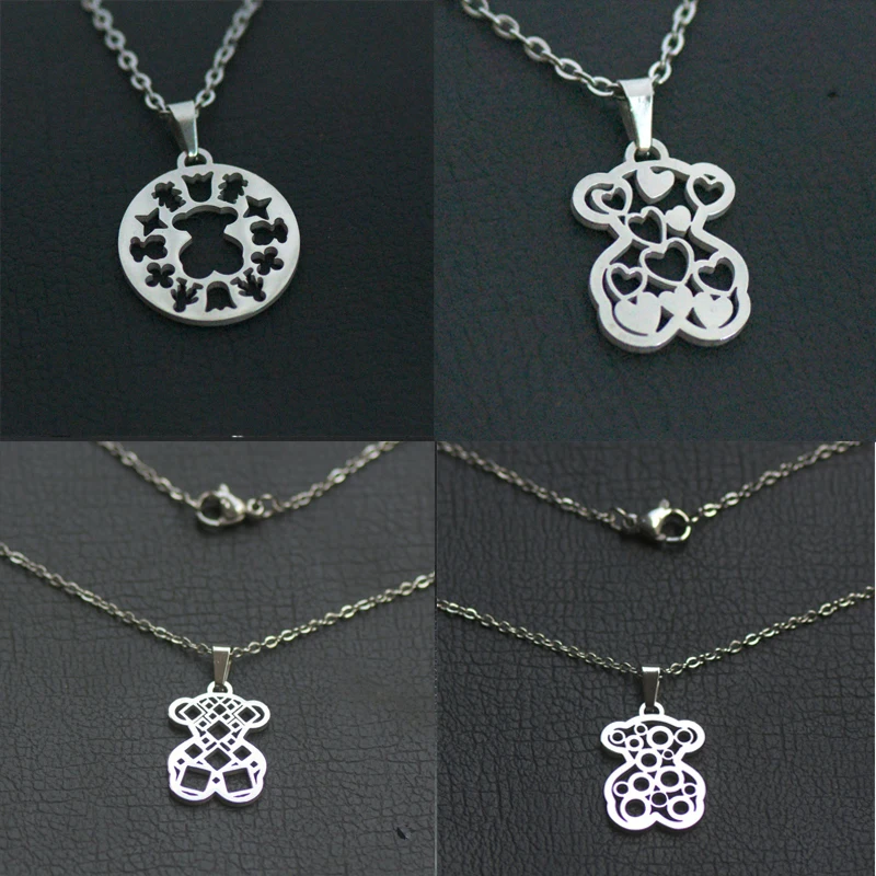 

Stainless Steel Hollow Round Pendant Memorial Love Flower Jewelry Memorial Animal Necklace
