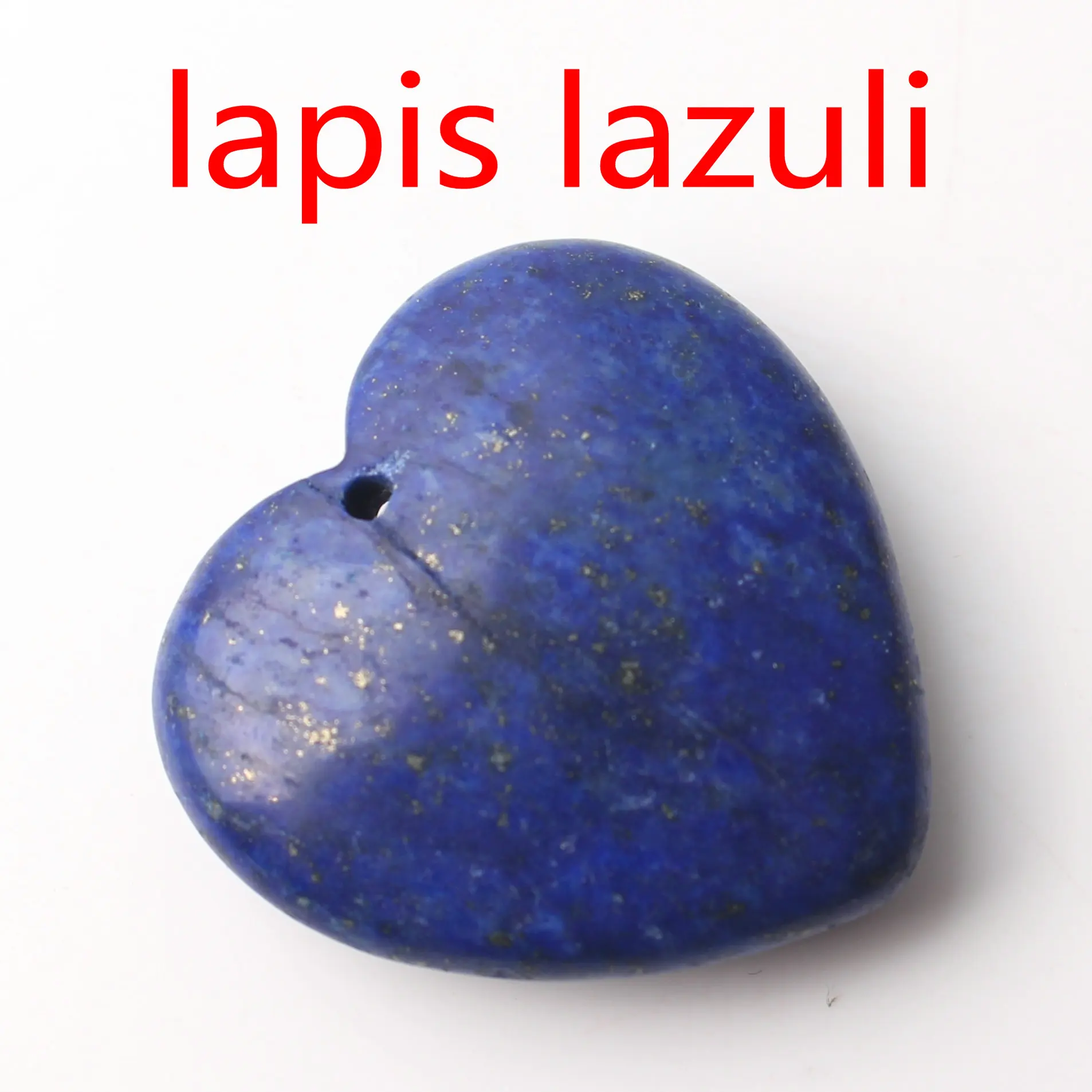 Lapis lazuli Натуральный кристалл Аметист Роза Кварц сердце форма кулон с отверстием ожерелье аксессуары ювелирных изделий камень, реики целебный подарок - Цвет: Lapis lazuli