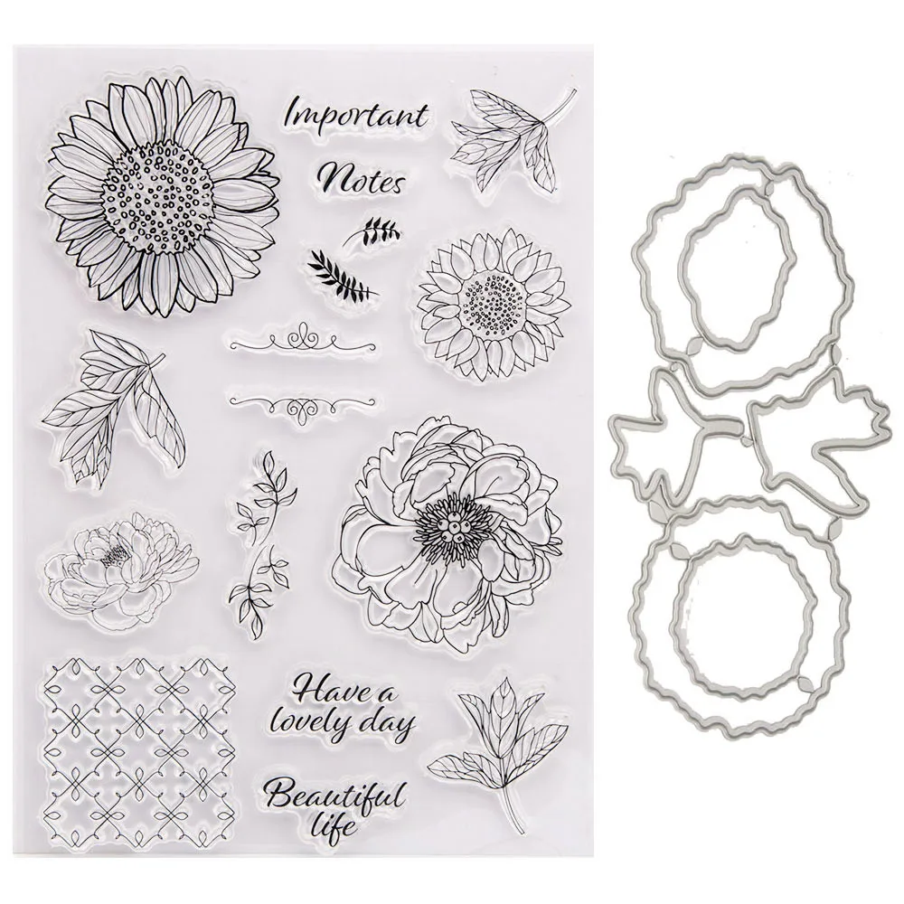 

Flowers Silicone Clear Stamps for Scrapbooking Decorations Decoration Embossing Folder Craft Rubber Stamp Tools New