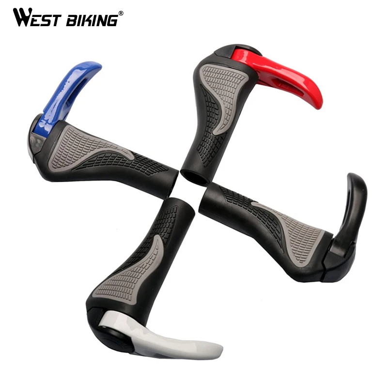 WEST BIKING резиновый чехол из алюминиевого сплава эргономичный замок на рупоре MTB велосипеда руль Крышка части велосипеда велосипед Велоспорт Handlegrip