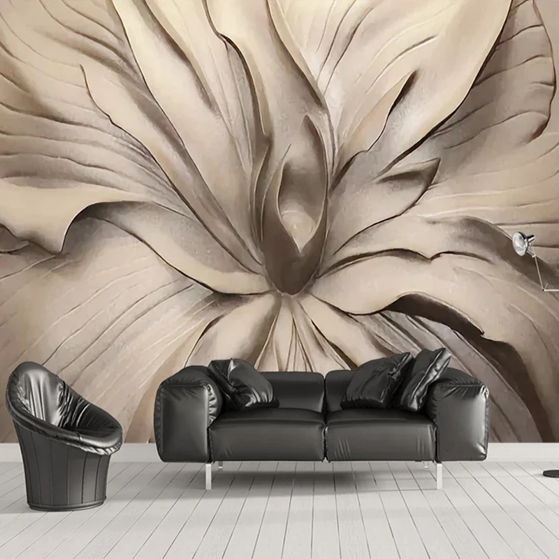 

Custom 3D Wall Mural Stereo Relief Rose Flowers Wallpaper Living Room TV Sofa Bedroom Creative Art Wall Painting Papel De Parede