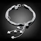 Изящные элегантные пять сердец для женщин браслет 925 стерлингового серебра ювелирные изделия браслет-цепочка-змейка женские Одежда высшего качества