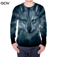 qciv wolf long sleeve t shirt men animal hip hop painting t shirt harajuku anime clothes mens clothing new fashion high quality