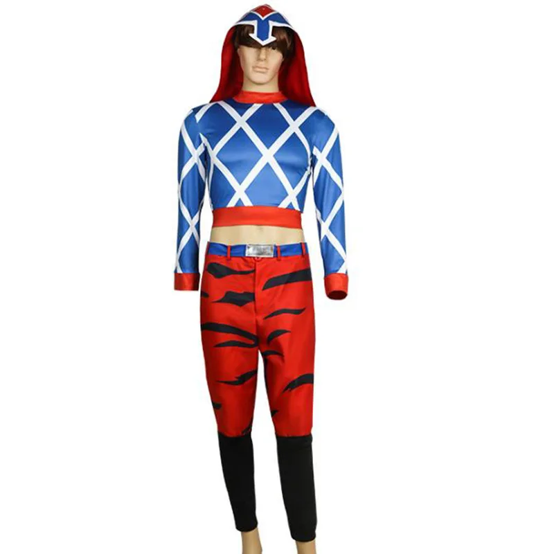 

2021 Anime JOJO 5 JoJo's Bizarre Adventure Golden Wind Guido Mista Cosplay Costume Top Pants Hat Halloween Cosplay