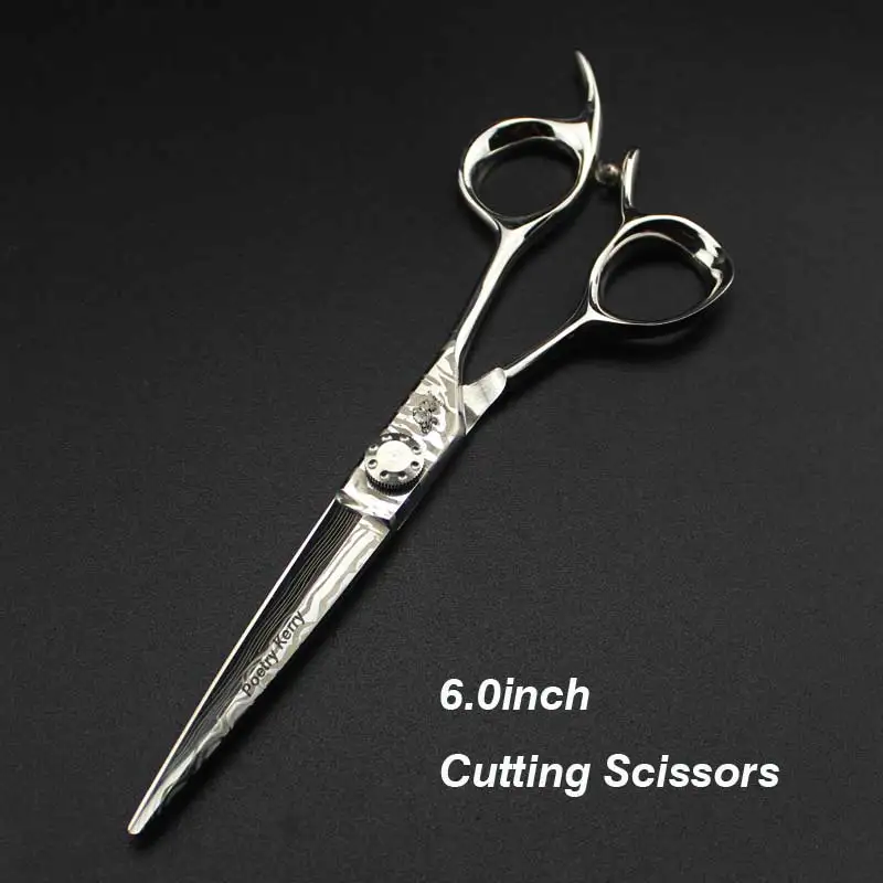 Cutting scissors Дамасские Парикмахерские ножницы с рисунком 440C Стальные парикмахерские стильные парикмахерские инструменты 6 дюймов японские Парикмахерские ножницы - Цвет: Cutting scissors