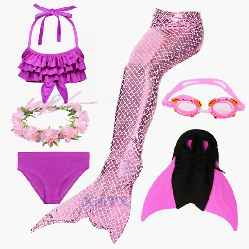 2019 Костюм Русалки с хвостом радуги для девочек костюмированной вечеринки