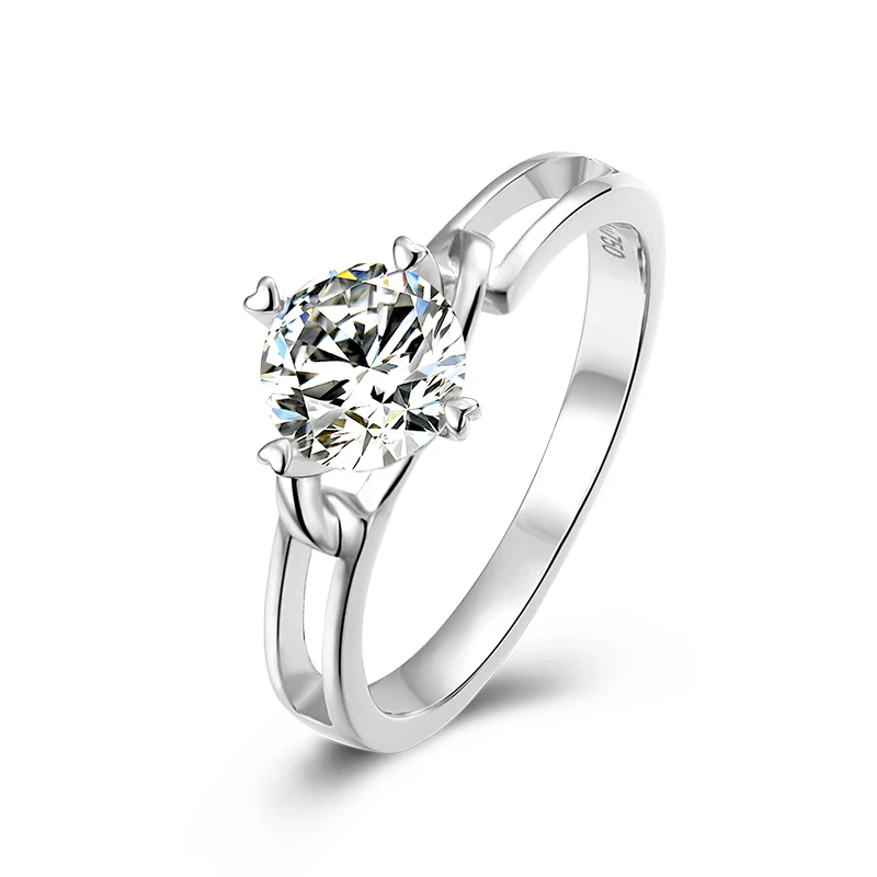 BOEYCJR 925 Серебряное сердце 0,5/1ct F цвет Муассанит VVS1 элегантное обручальное кольцо с сертификатом для женщин подарок