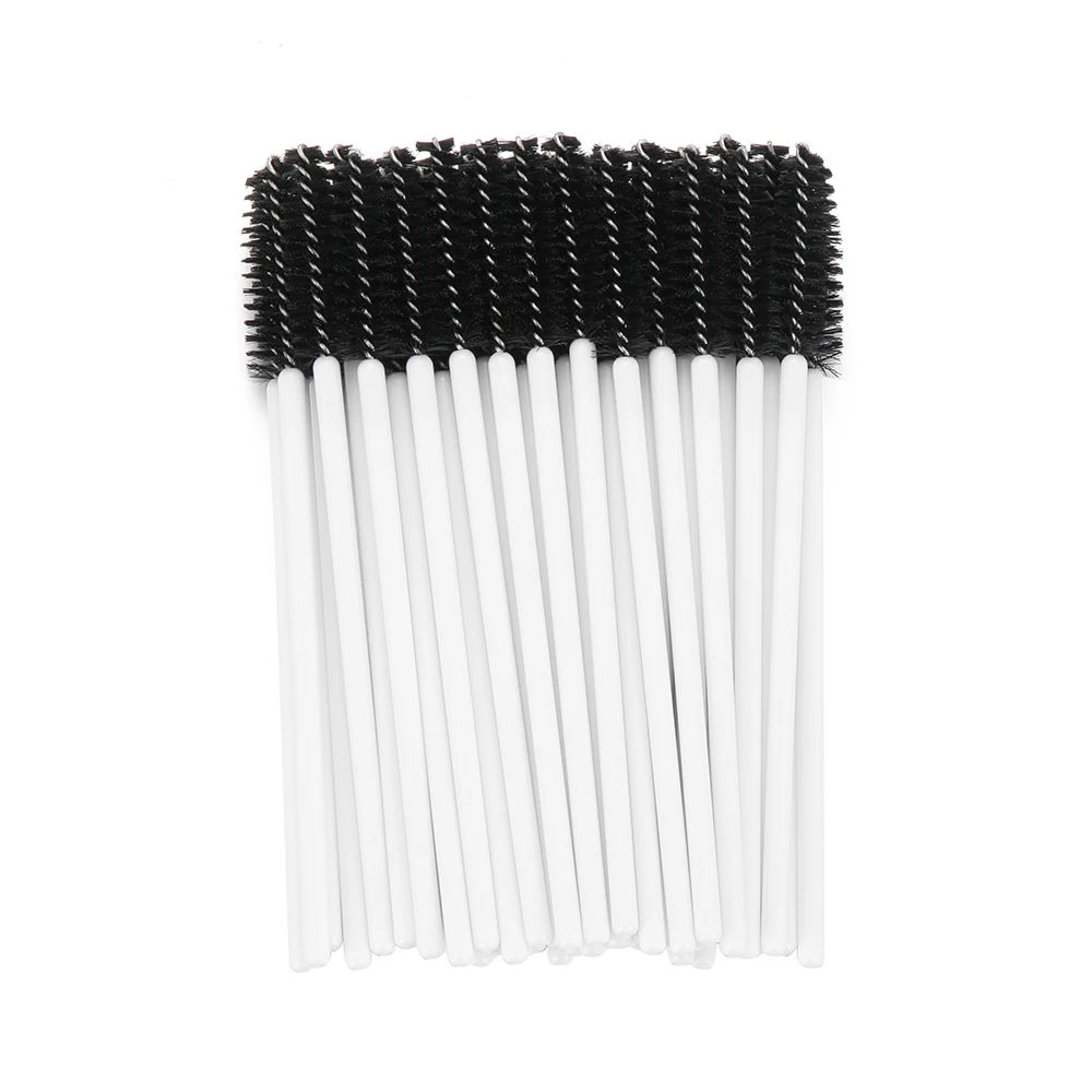 plastic black 50 шт. одноразовые поддельные щеточки с тушью для ресниц палочки Аппликатор прививка накладные ресницы завивка гребень красота натуральный макияж инструмент - Handle Color: plastic black