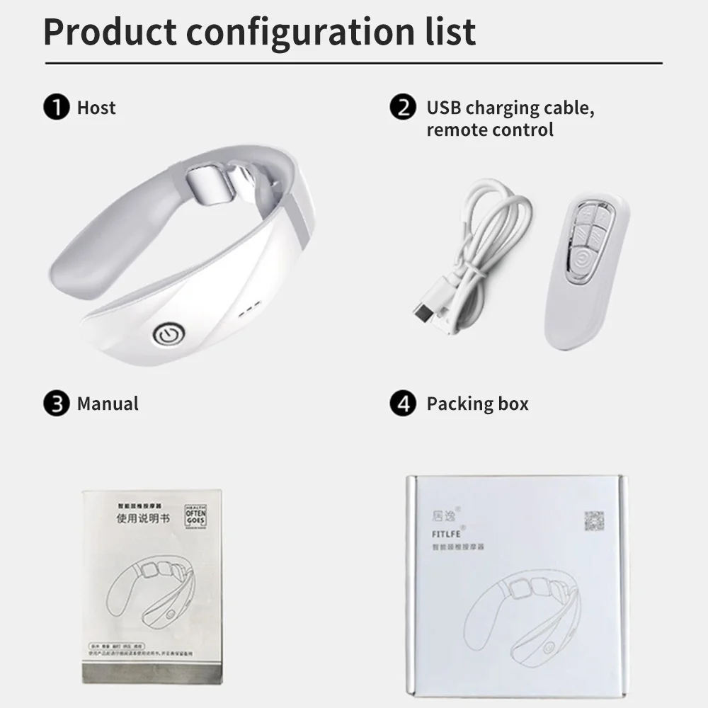 

3 Head Neck Massager Heating Remote Control 3 Mode Back Massge Neck Relaxation Shoulder Cervical Pain Relief Tool Health Care