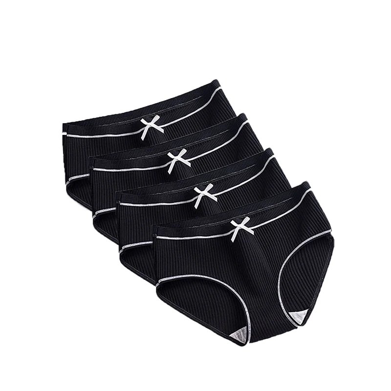 Хит хлопковые трусики 4 шт./лот одноцветные женские комфортное нижнее белье милые