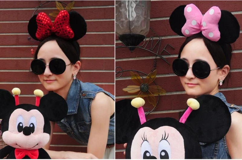 Оригинальная плюшевая игрушка головной убор с Микки и Минни Маус принцессы