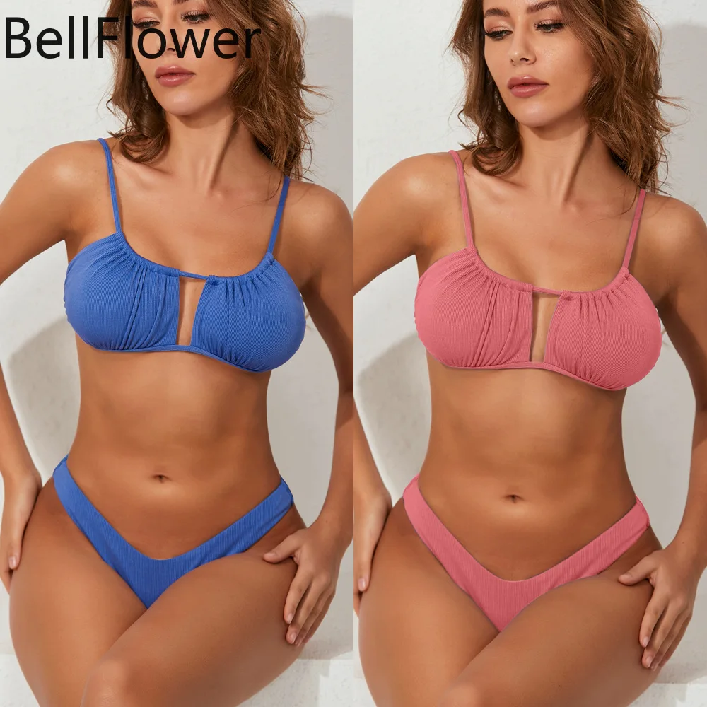 

Соблазнительный купальный костюм для женщин, новинка 2021, однотонный Стильный Простой ажурный кружевной купальник-стринги без косточек, Пля...