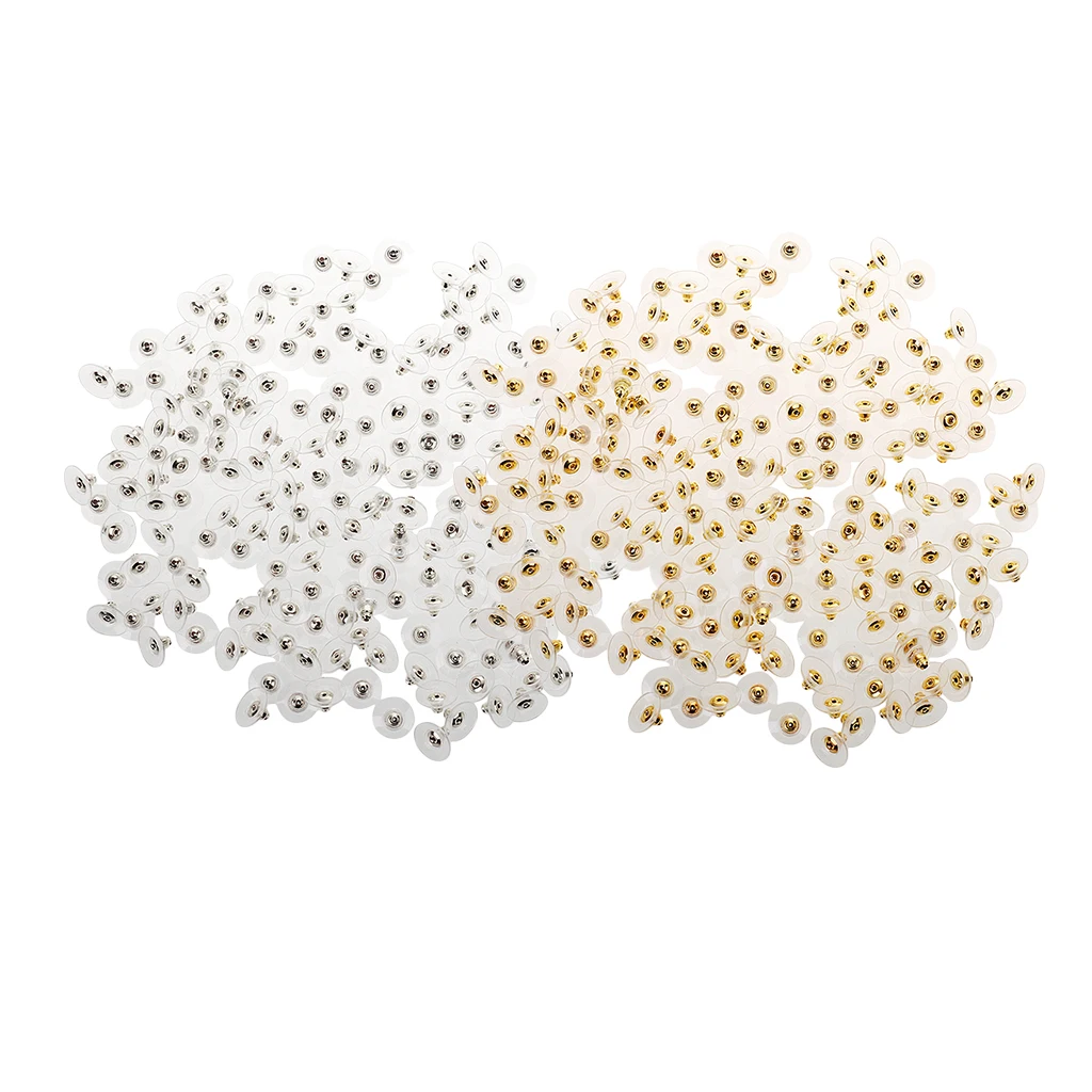 

200 Pairs Earring Backs Findings Ear Nuts Earring Backings Multi-Color