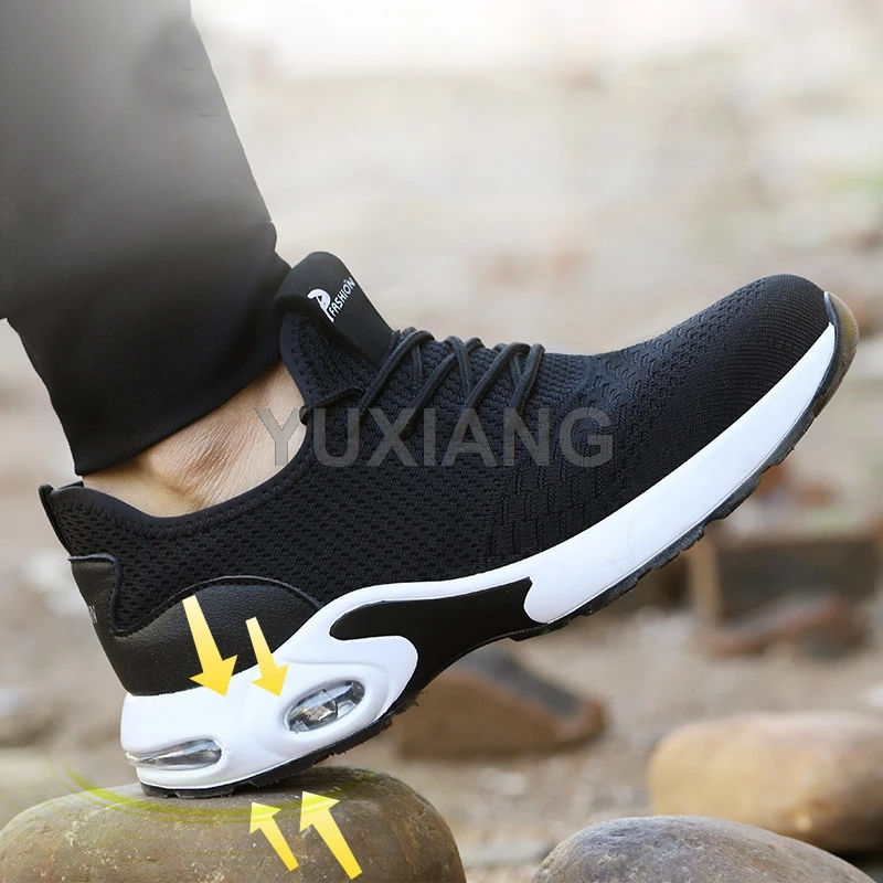 

Male Work Safety Boots Steel Toe Work Shoes Safety Shoes Men Anti-puncture Work Boots Men Breathable Men's Boots Safety Sneakers