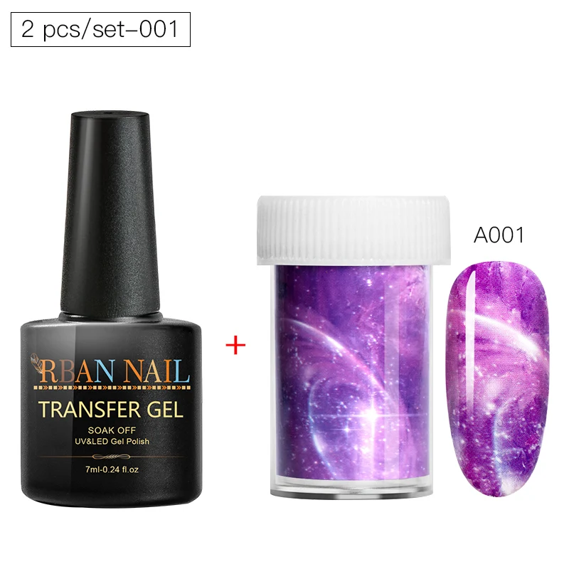 RBAN NAIL 7 мл прозрачный гель для переноса ногтей звездное небо переводная бумага красочные переводные наклейки для дизайна ногтей аксессуары для украшения