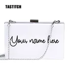 Акриловая сумка с логотипомименем на заказ, персонализированные клатчи, женская вечерняя сумочка Mrs, сумки подружки невесты, сумочки на цепочке, хит