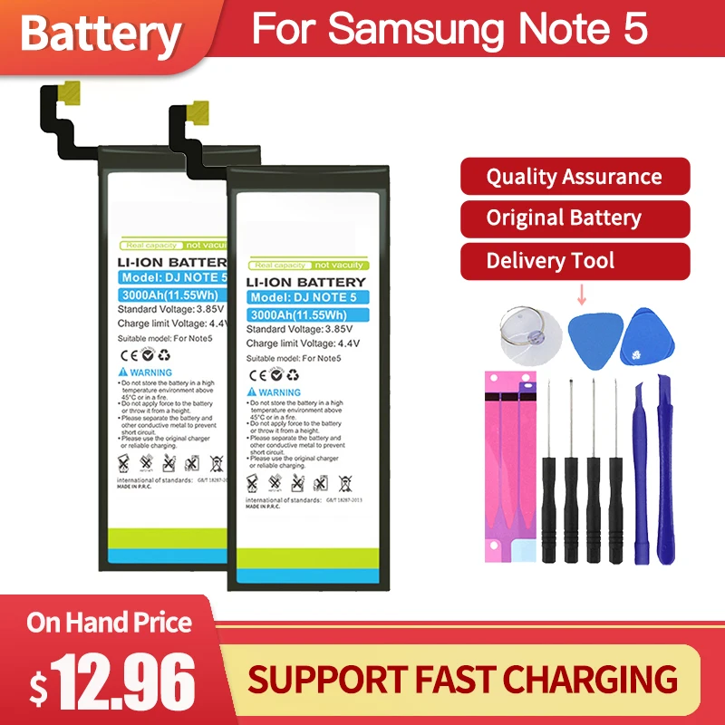 

DEJI For SAMSUNG Note 5 Battery S6 Bateria Real Capacity 3000mAh Internal Bateria Replacement For N9200 S7