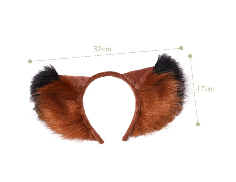 

Anime Red Fox Ear Wolves Ear Hair Hoop Headwear for Girl Women Hairbands Headband Animal Cosplay Costume Props