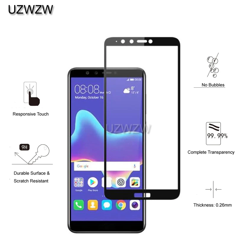 2 шт закаленное стекло для huawei Y9 полное покрытие 2.5D Защитная пленка для экрана закаленное стекло для huawei Y9