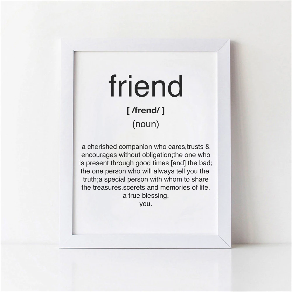 

Friend Definition Poster Canvas Painting Inspiration Print Wall Art Picture for Living Room Interior Home Decor Motivation
