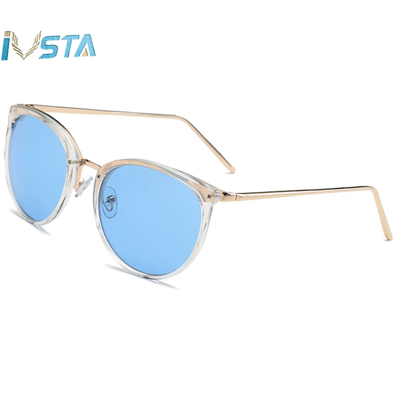 Очки солнцезащитные IVSTA кошачий глаз женские винтажные круглые аксессуары в