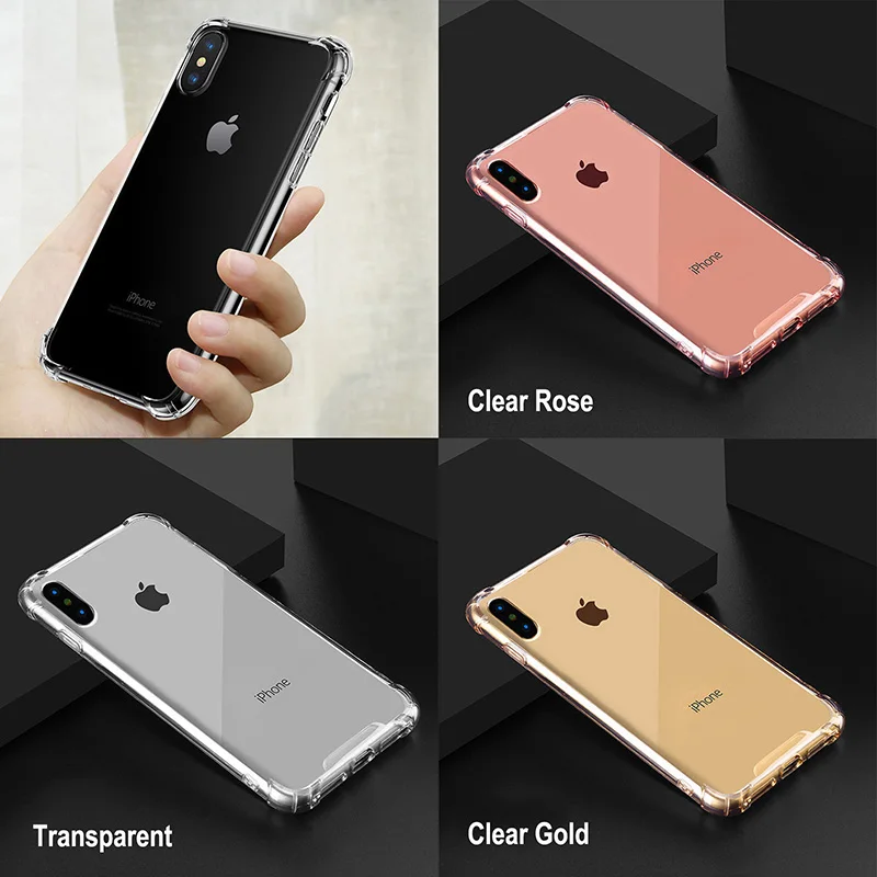 Роскошный ударопрочный бампер с 4 углами мягкий прозрачный защитный чехол из ТПУ