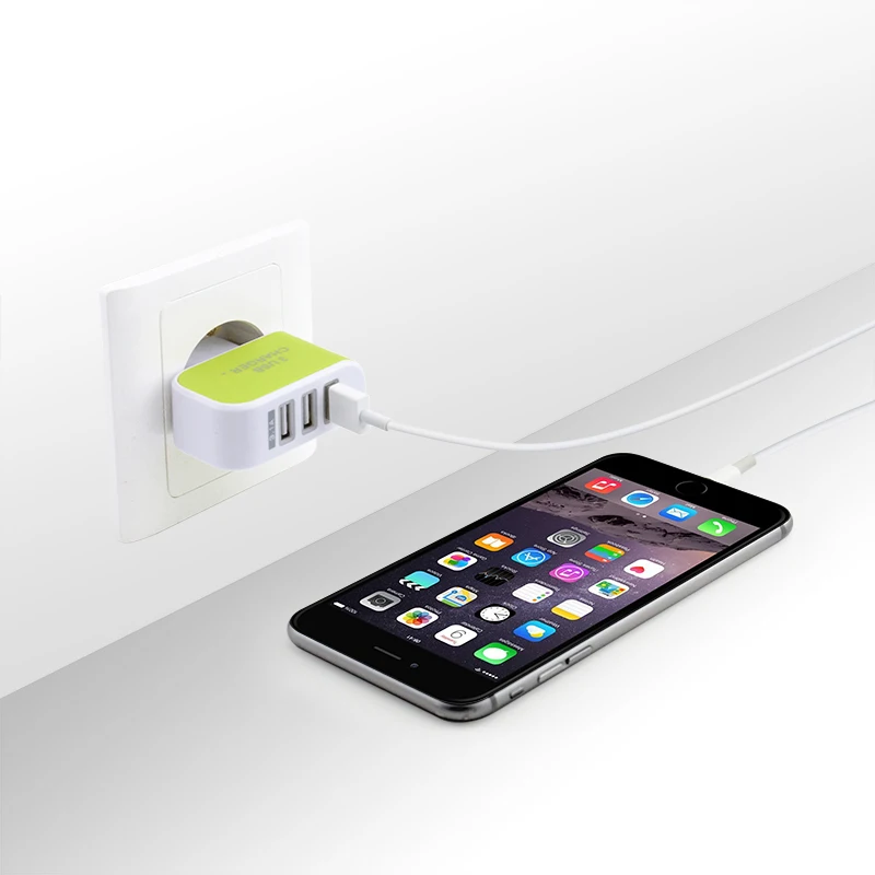 Fuloophi 5V 1A штепсельная вилка европейского стандарта 3 порты несколько стены USB Smart