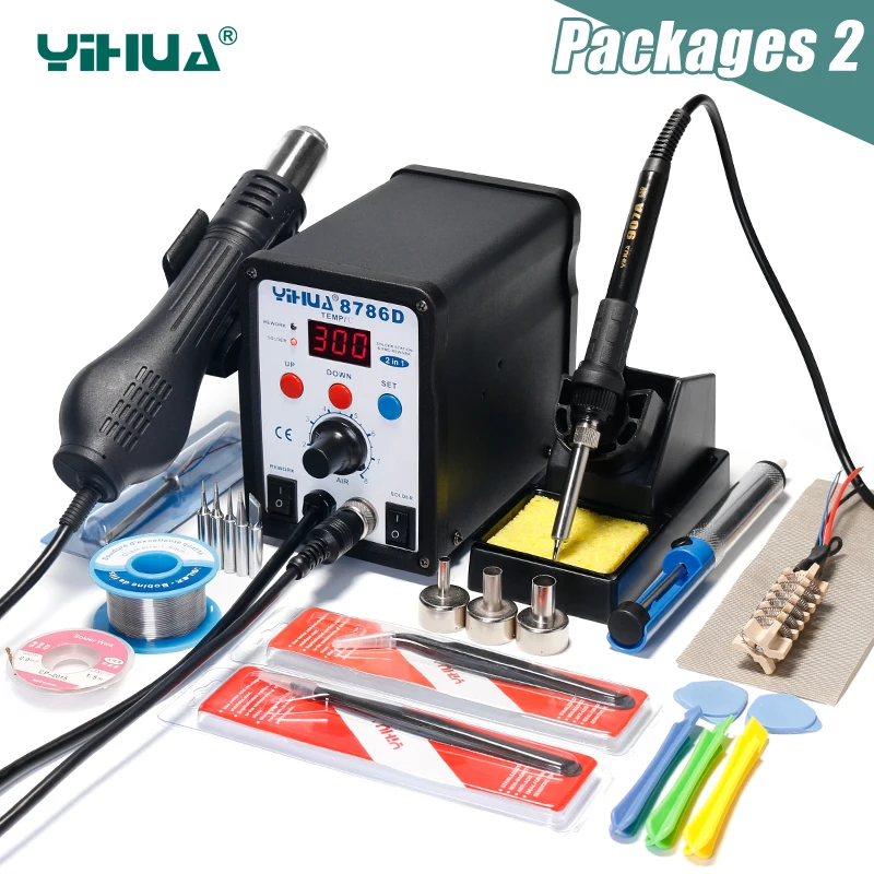 YIHUA 8786D паяльник паяльная станция горячего воздуха DIY цифровая ремонт телефона BGA