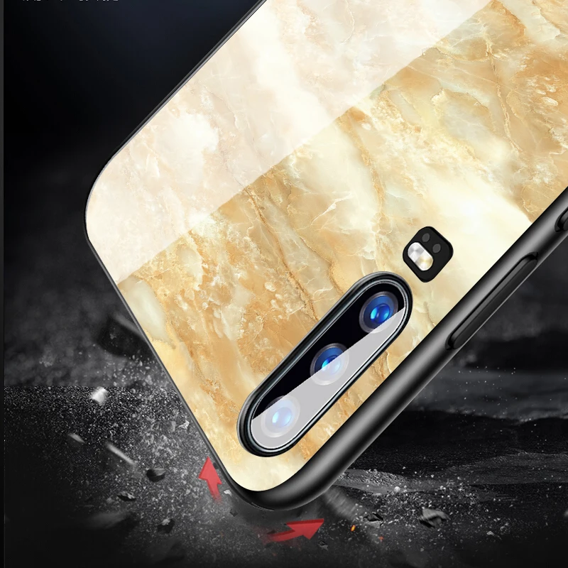 Цветной мраморный чехол для телефона huawei P30 P20 Lite Shookproof закаленное стекло чехол для mate 20 Lite Honor 9 10 Lite 8X MAX Nova 3