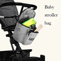 embroidered name of large capacity baby stroller bag multi functional storage bag custom logo baby hanging bag