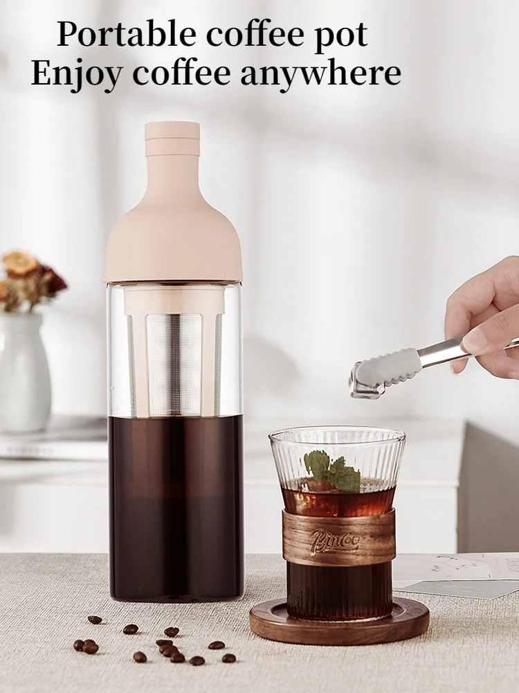 

Portable Glass Silicone Coffee Maker Silicone Double Layer Stainless Steel Liner 1000ml Household Coffee Filter Hand Coffee Pot