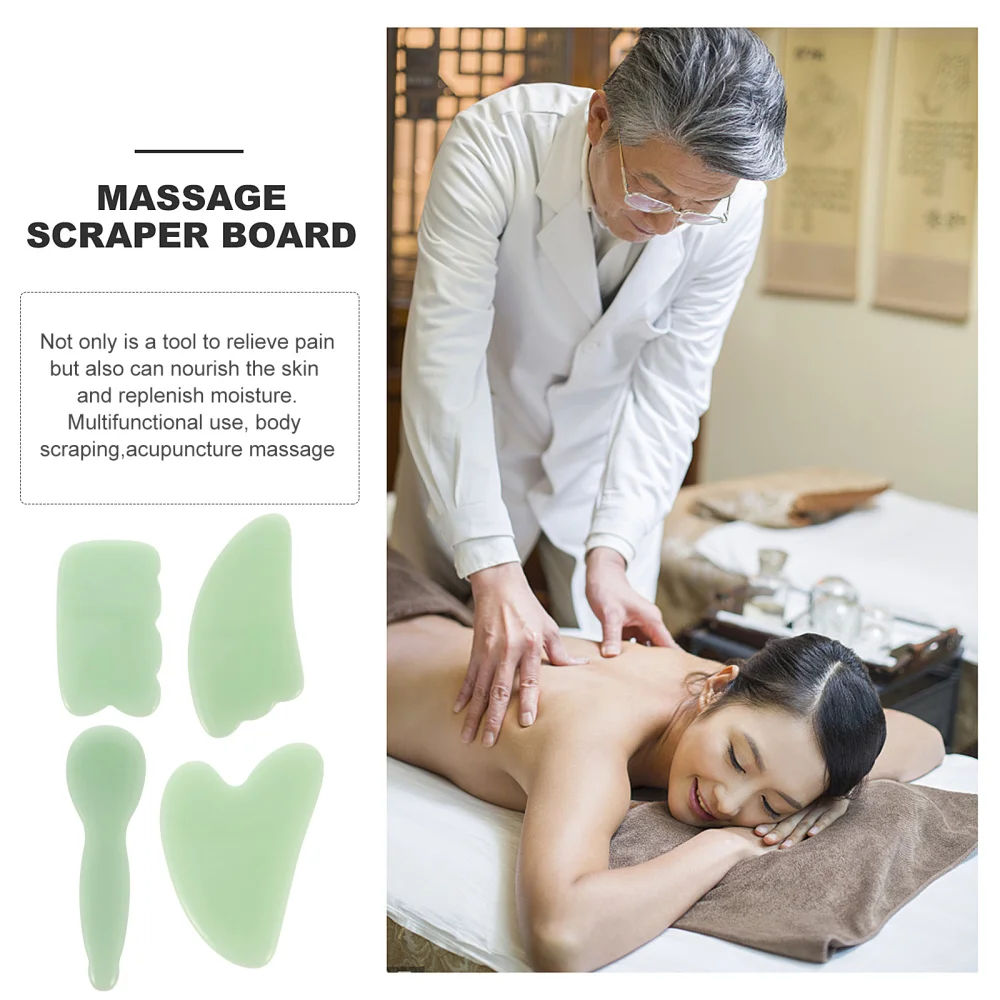 

4pcs Board Kit Natural Jade Board Scraping Board Plate