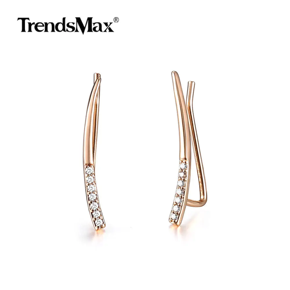 Модные Новые Сережки палочки из розового золота 585 пробы для женщин и девочек
