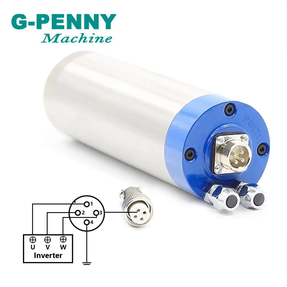 G-PENNY 220V 0.8KW ER11 фрезерный станок с ЧПУ с водяным охлаждением двигателя шпинделя деревообрабатывающий фрезерный станок с ЧПУ шпиндель мотора 65x195 мм с 4 подшипника