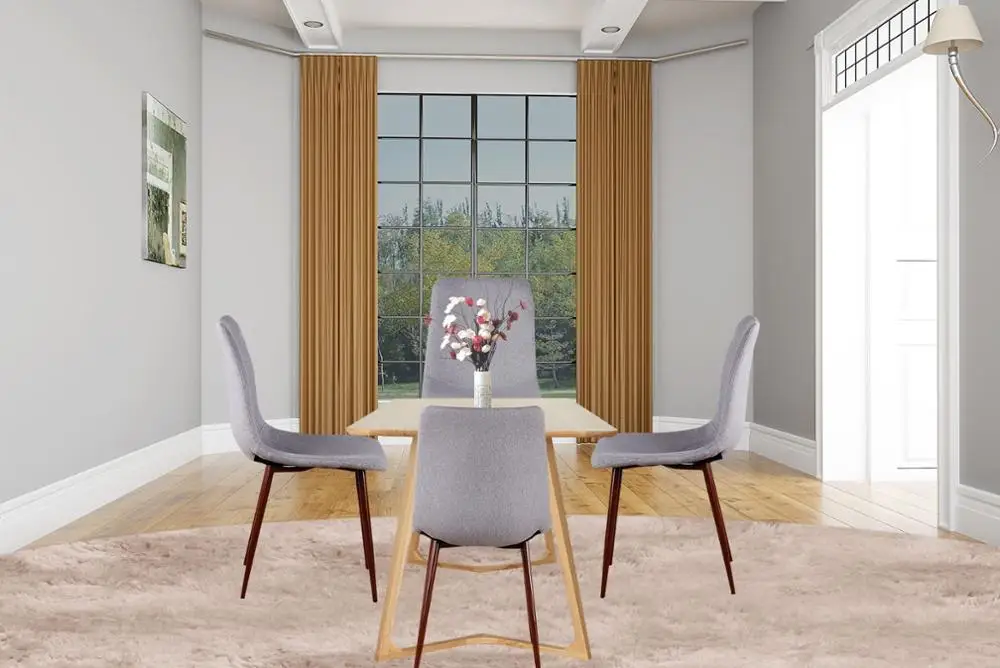 Набор из 4 средневековых Ретро высококачественных льняных стульев ножки массива